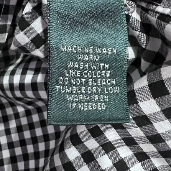 Lauren Ralph‎ Lauren Womens Plus 3X Black White Gingham Button Up Shirt Blouse - Picture 12 of 15